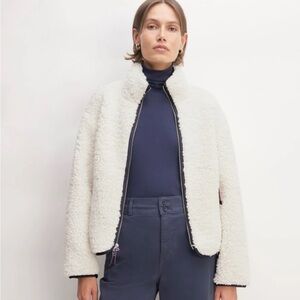Everlane The ReNew Fleece Full Zip in Bone